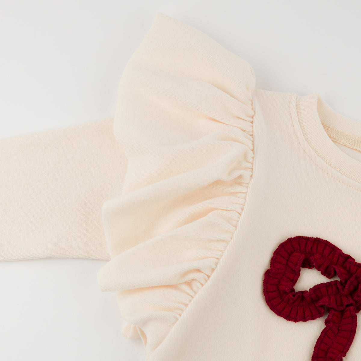 oh baby! Long Sleeve Butterfly Tee - Berry Ruffle Bow - Natural - Sleeve