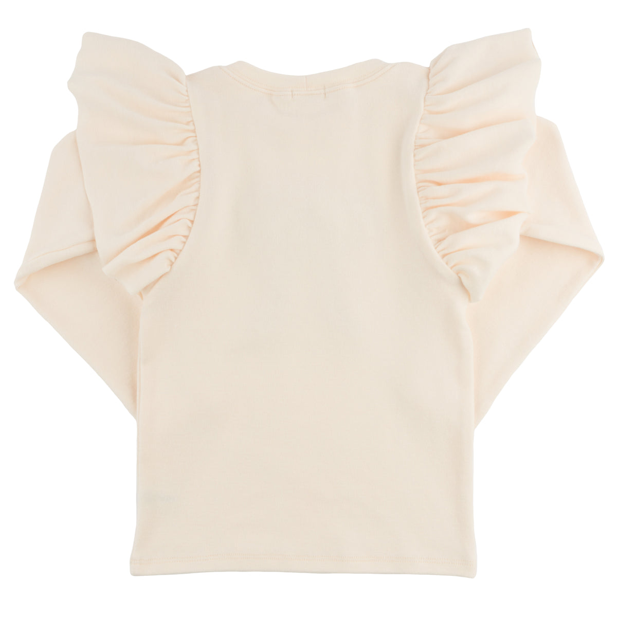 oh baby! Butterfly Long Sleeve Tee - Pink Velvet Ruffle Bow - Natural - Back