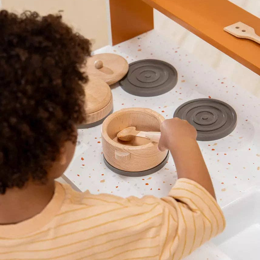 Wooden Pots and Pans Playset (6 Pcs)