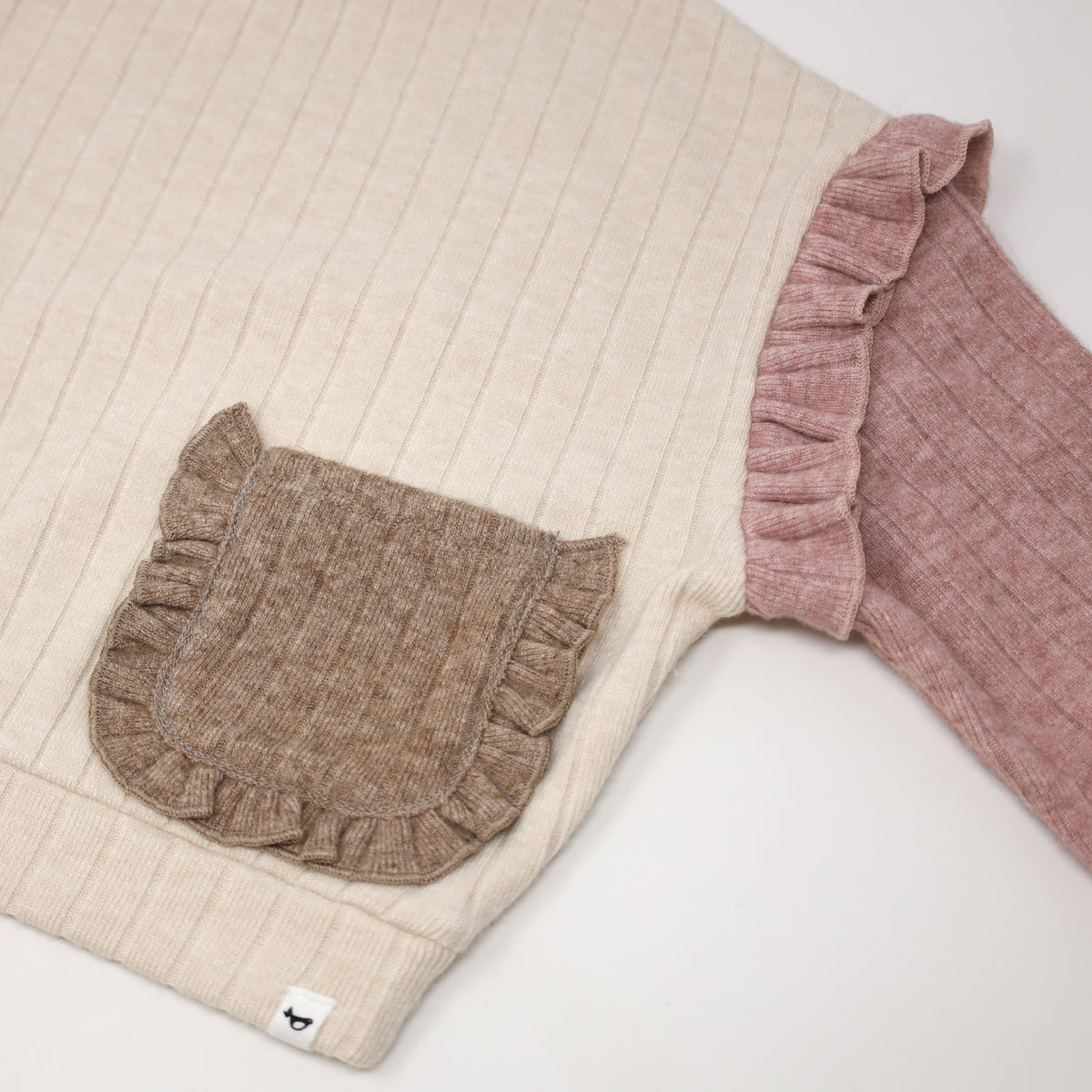 oh baby! Wide Rib Sweater Knit Millie Slouch - Vanilla, Blush, Latte Combo