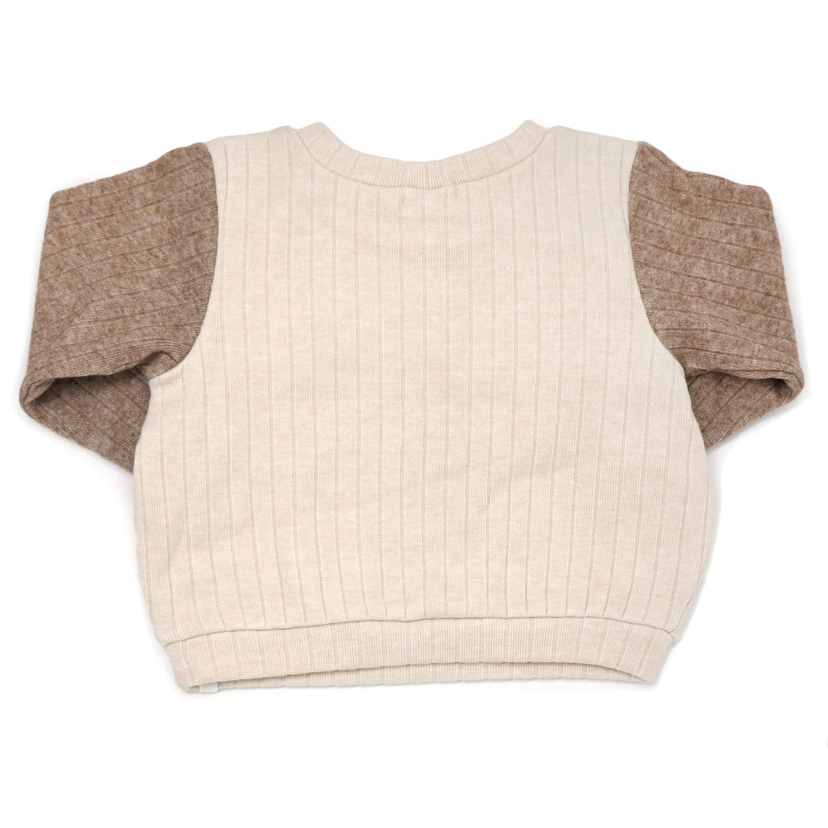 oh baby! Wide Rib Sweater Knit Boxy - Vanilla, Mushroom, Charcoal Combo