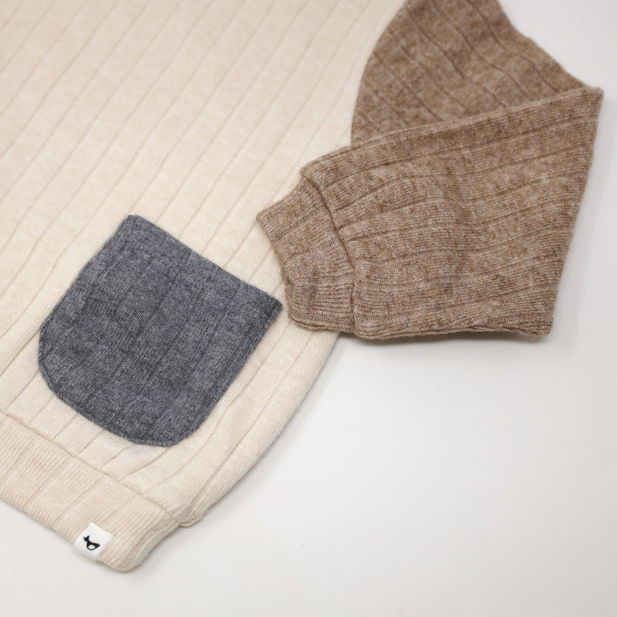 oh baby! Wide Rib Sweater Knit Boxy - Vanilla, Mushroom, Charcoal Combo