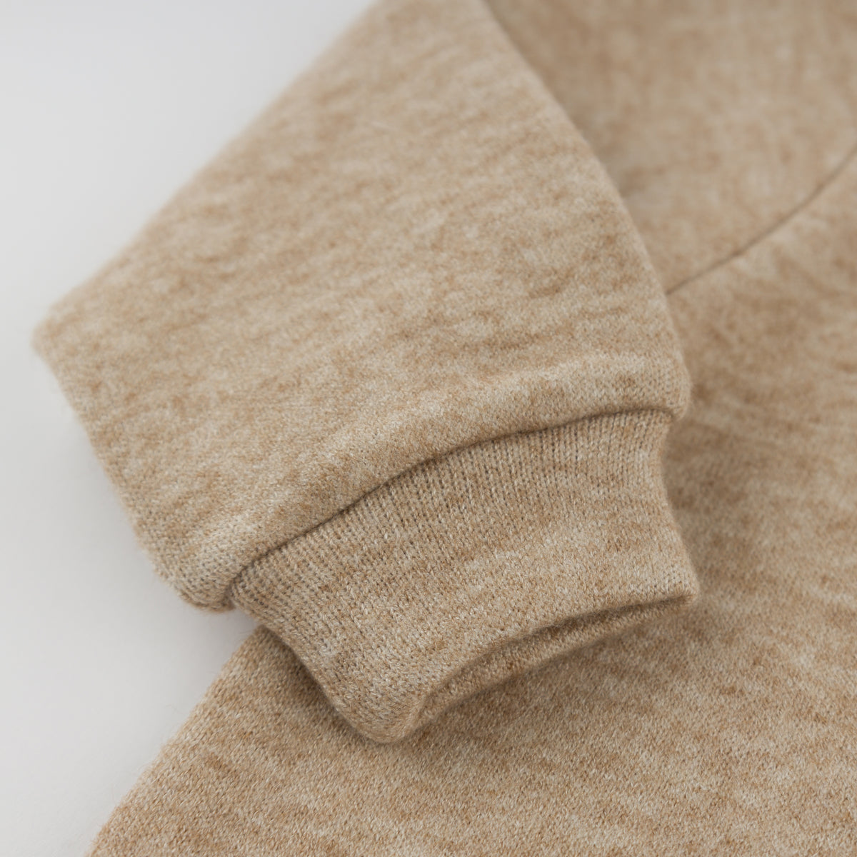 oh baby! Brooklyn Boxy Sweatshirt - Chocolate Lab Applique - Mushroom Heather - Sleeve