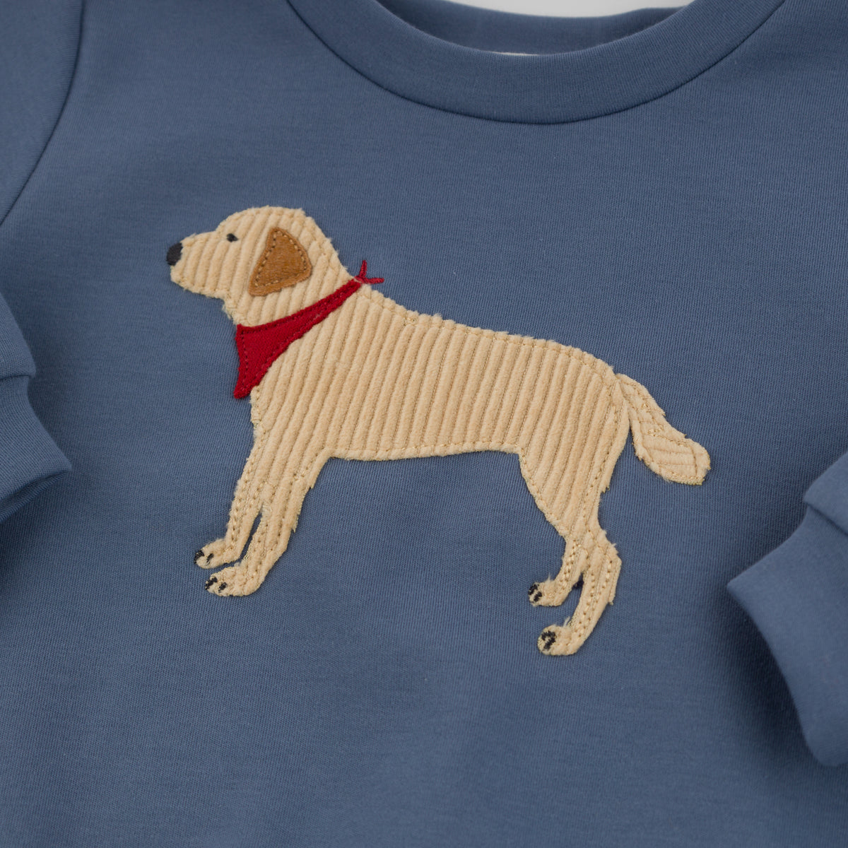 oh baby! Brooklyn Boxy Sweatshirt - Lab Bandana - Dusty Blue - Close Up