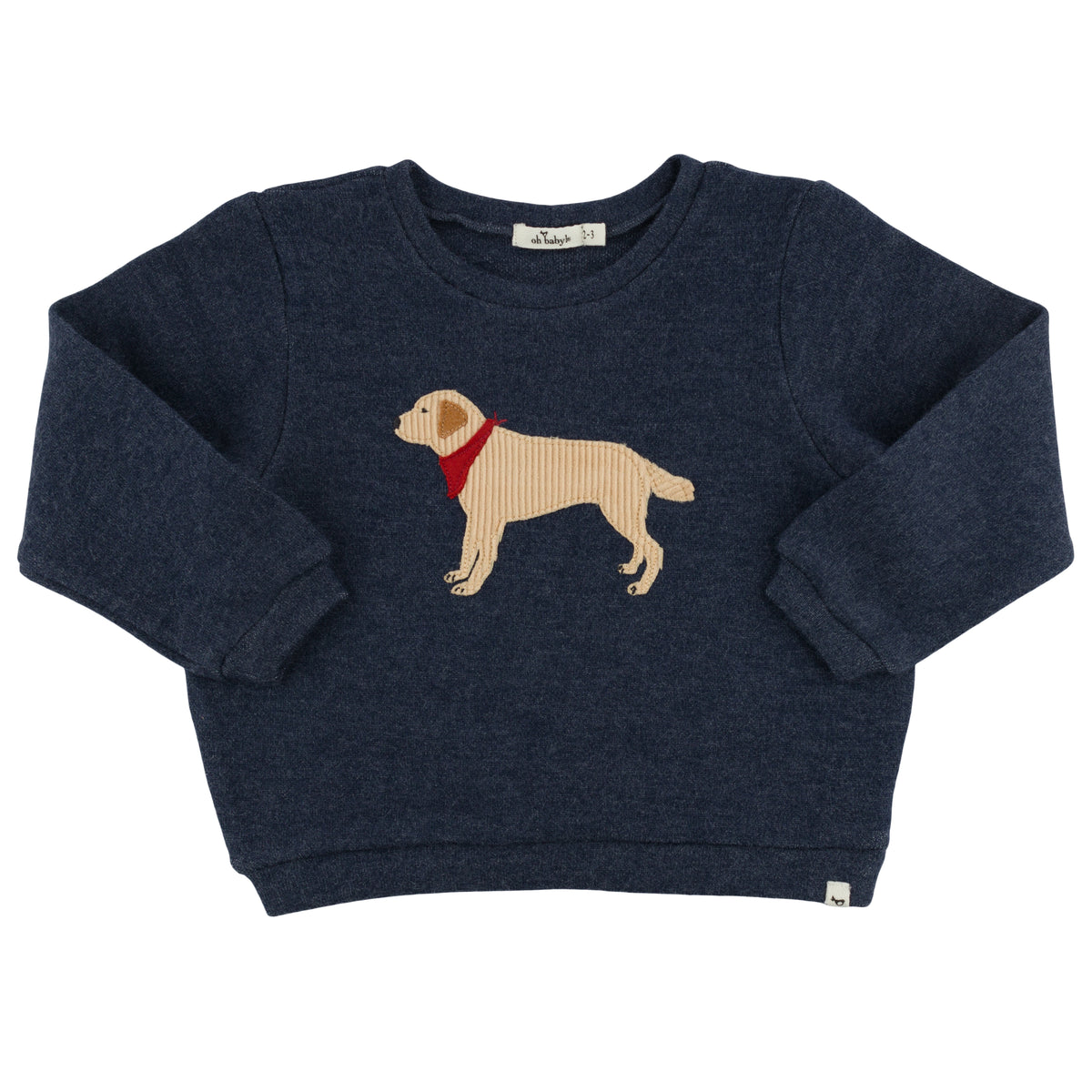 oh baby! Brooklyn Boxy Sweatshirt - Lab Bandana - Navy Heather