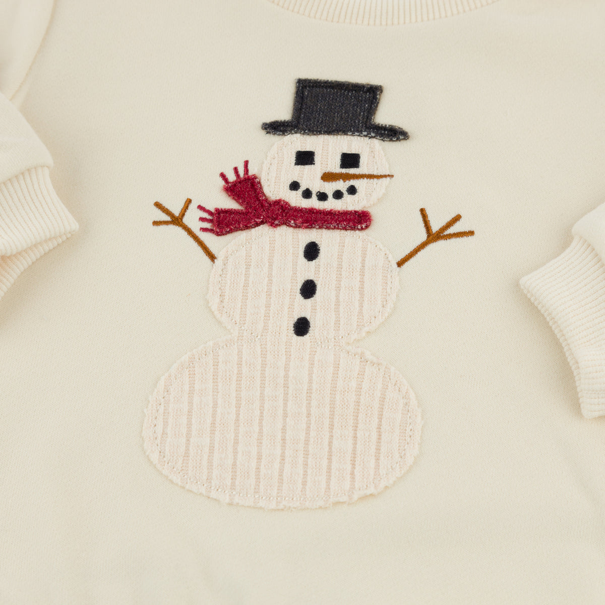 oh baby! Brooklyn Boxy Sweatshirt - Full Snowman - Natural - Close