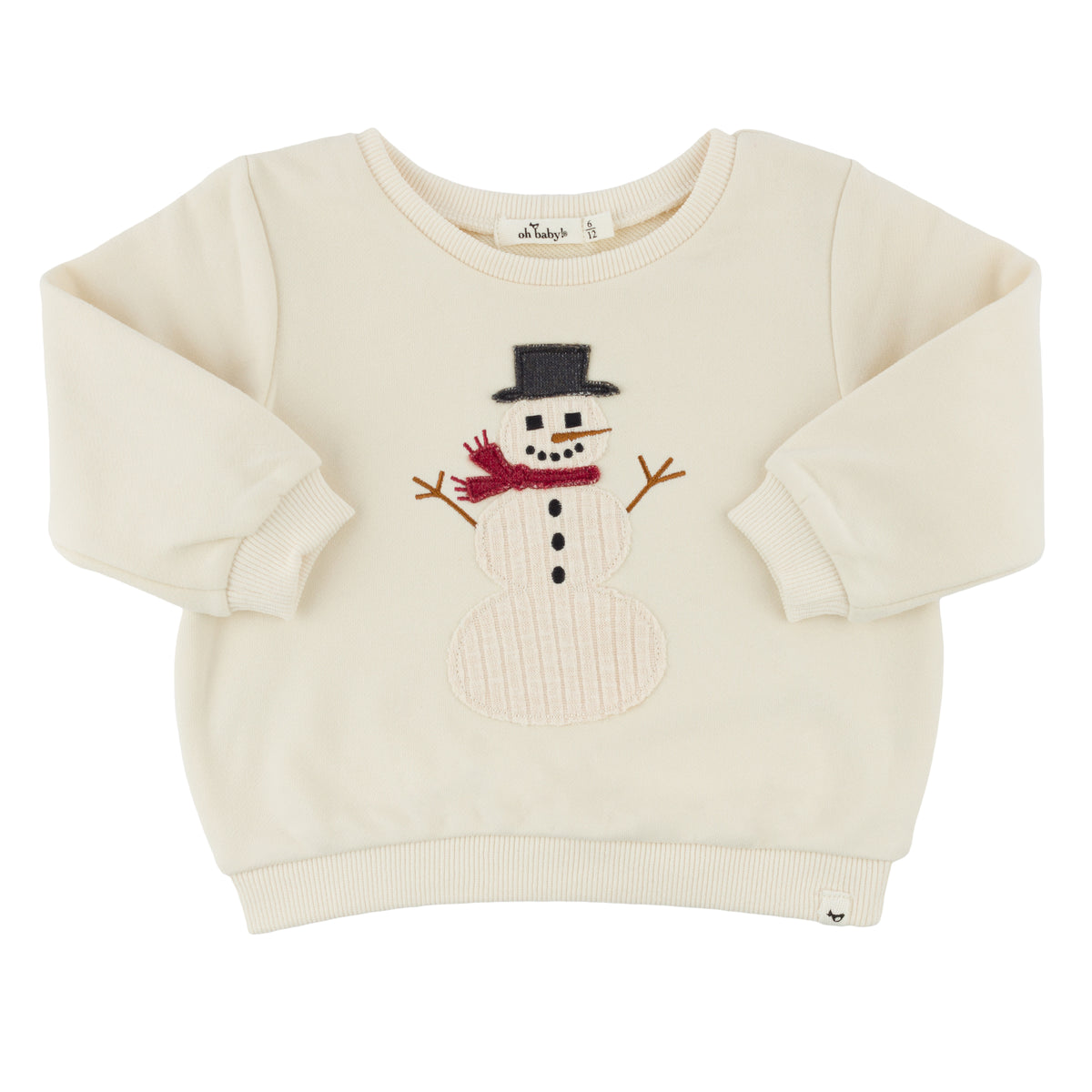oh baby! Brooklyn Boxy Sweatshirt - Full Snowman - Natural
