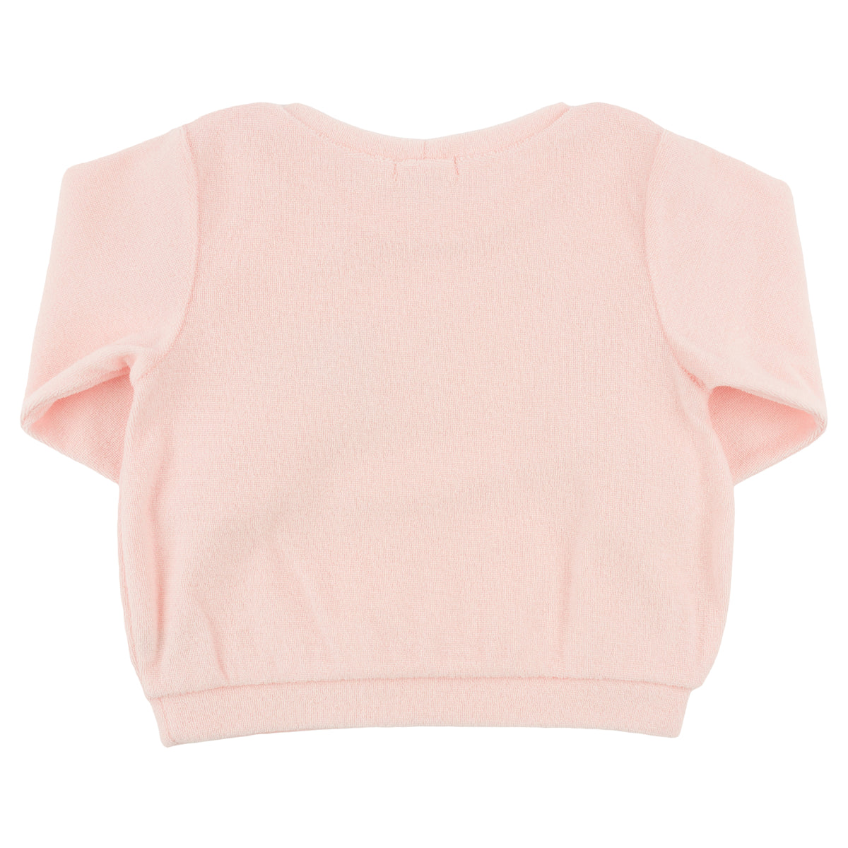 oh baby! Brooklyn Boxy Sweatshirt - Multi-Color Floral "Happy" Applique - Pale Pink - Back