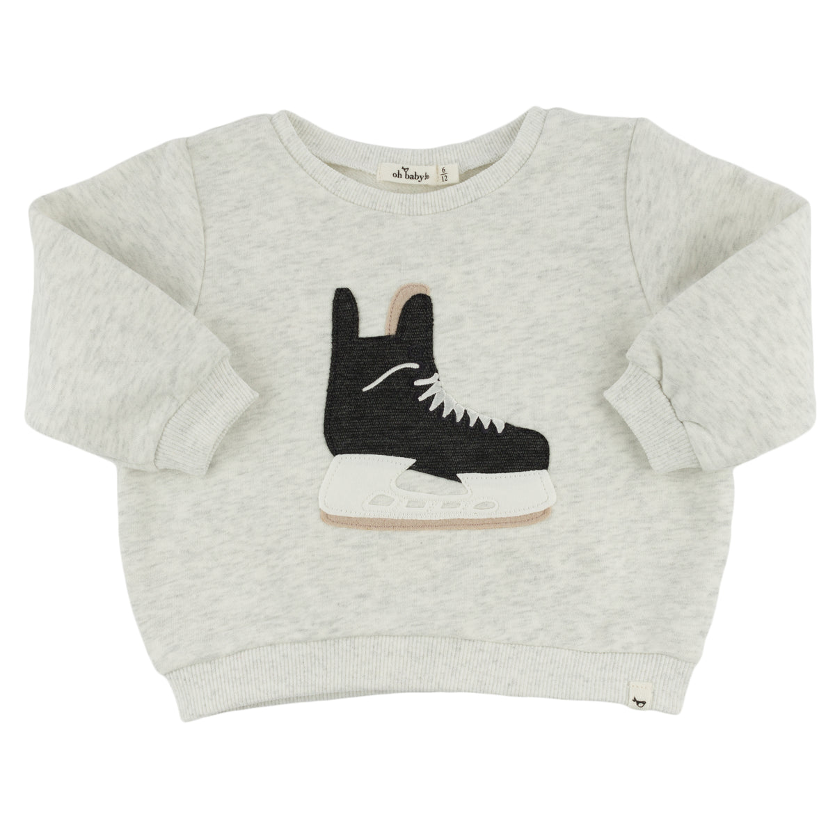 oh baby! Brooklyn Boxy Sweatshirt - Hockey Skate - Heather Gray