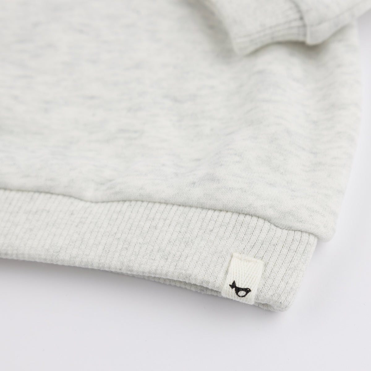 oh baby! Brooklyn Boxy Sweatshirt - Denim "dude" Applique - Heather Gray - Bottom