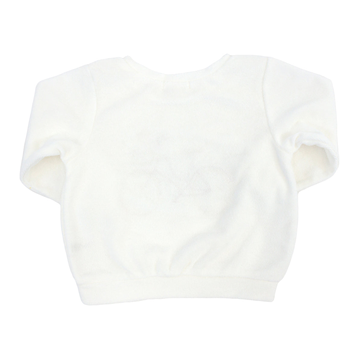 oh baby! Cotton Terry Boxy Sweatshirt - Bicycle Puppy Basket Applique - Snow