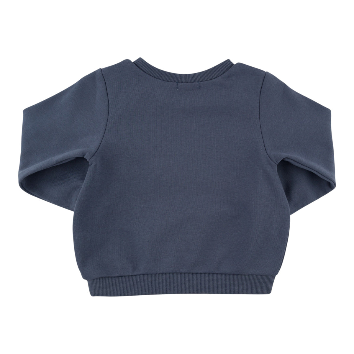 oh baby! Brooklyn Boxy Sweatshirt - Race Car with Flag - Denim - Back