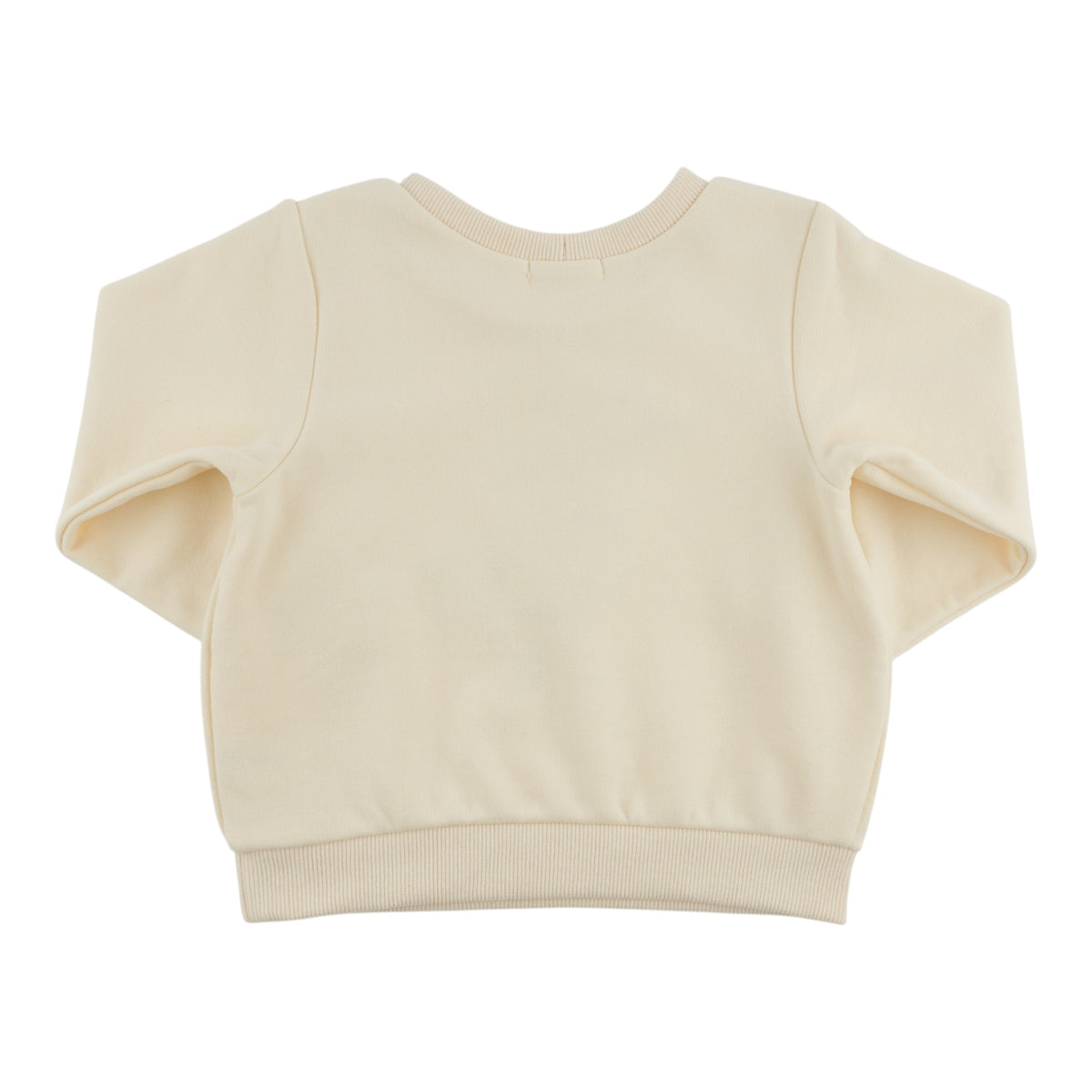 oh baby! Brooklyn Boxy Sweatshirt - Goose Mini Tartan Bow - Sugar Cookie - Back