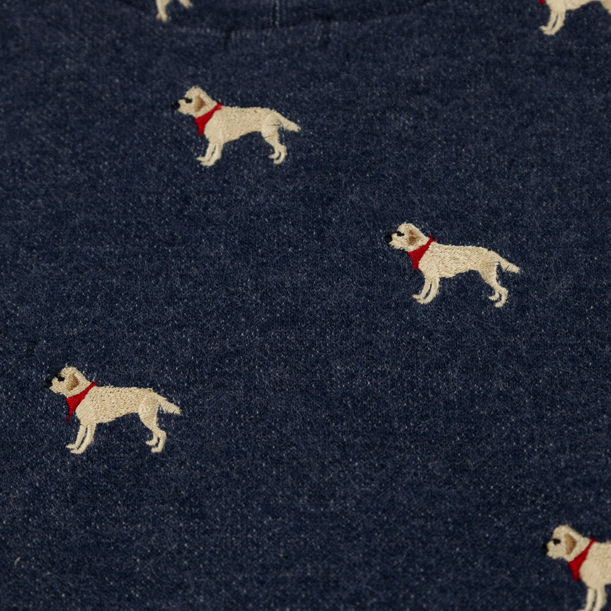 oh baby! Brooklyn Boxy Sweatshirt - Embroidered Labs - Navy Heather - Close