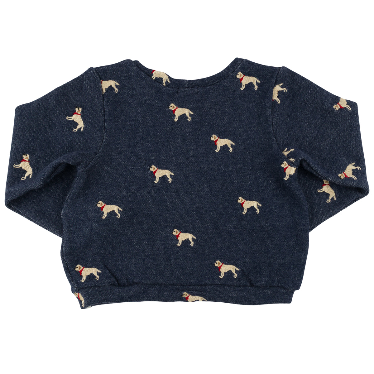 oh baby! Brooklyn Boxy Sweatshirt - Embroidered Labs - Navy Heather - Back