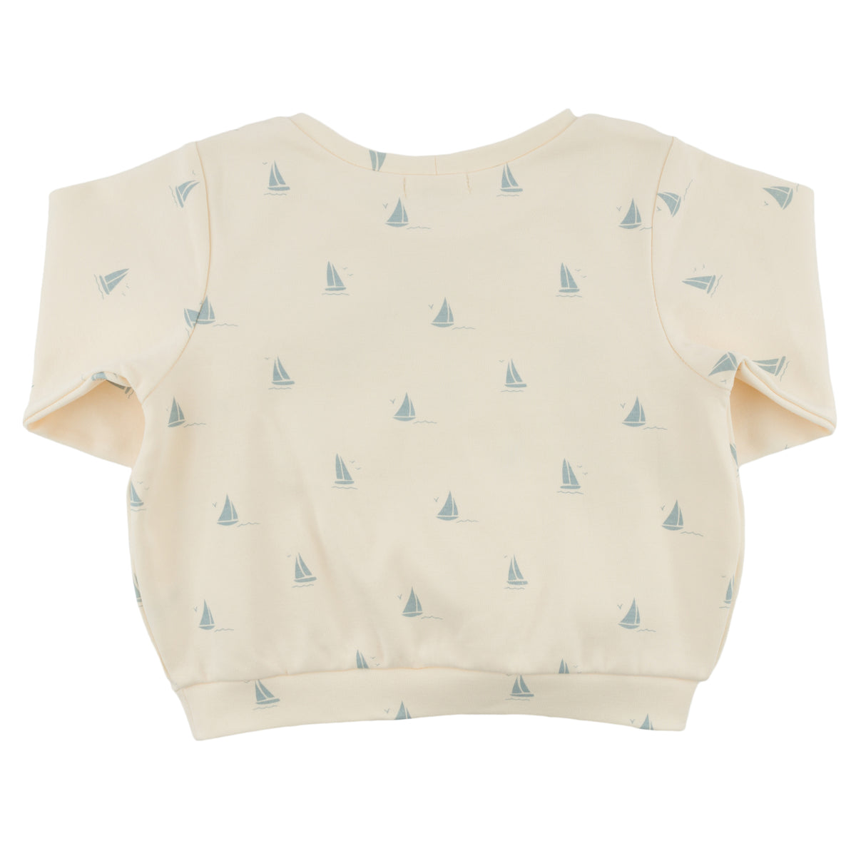 oh baby! Brooklyn Boxy Sweatshirt - Mini Sailboats - Milk - Back
