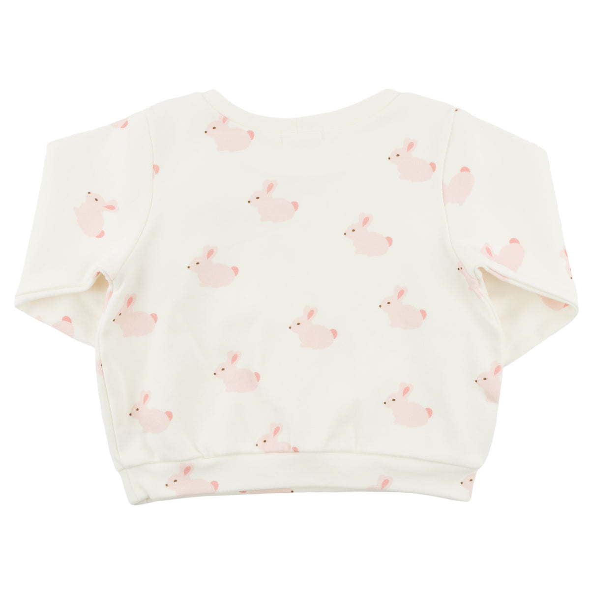 oh baby! Brooklyn Boxy Sweatshirt - Pink Bunnies Print - Oyster - back