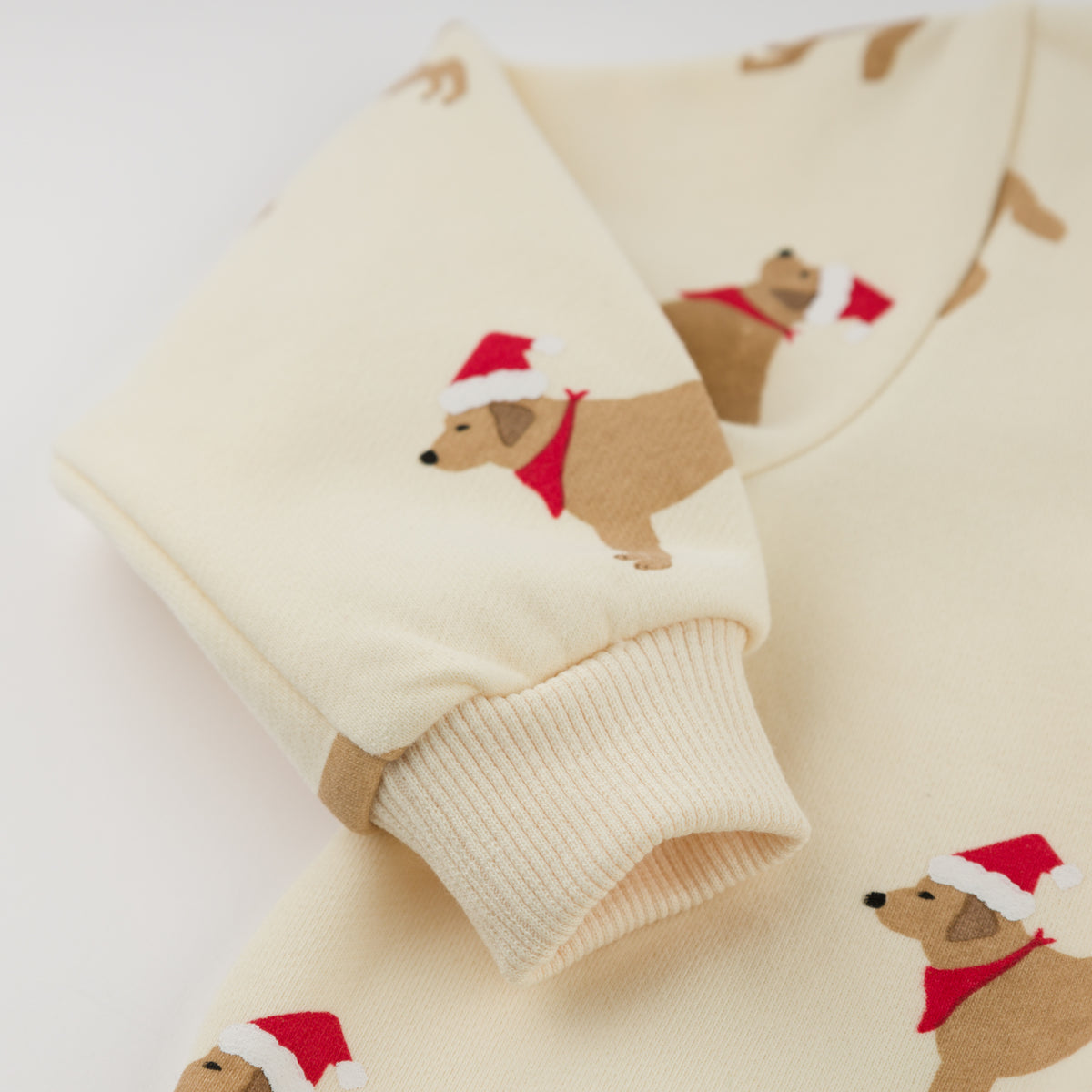 oh baby! Brooklyn Boxy Sweatshirt - Santa Labs - Sugar Cookie - sleeve