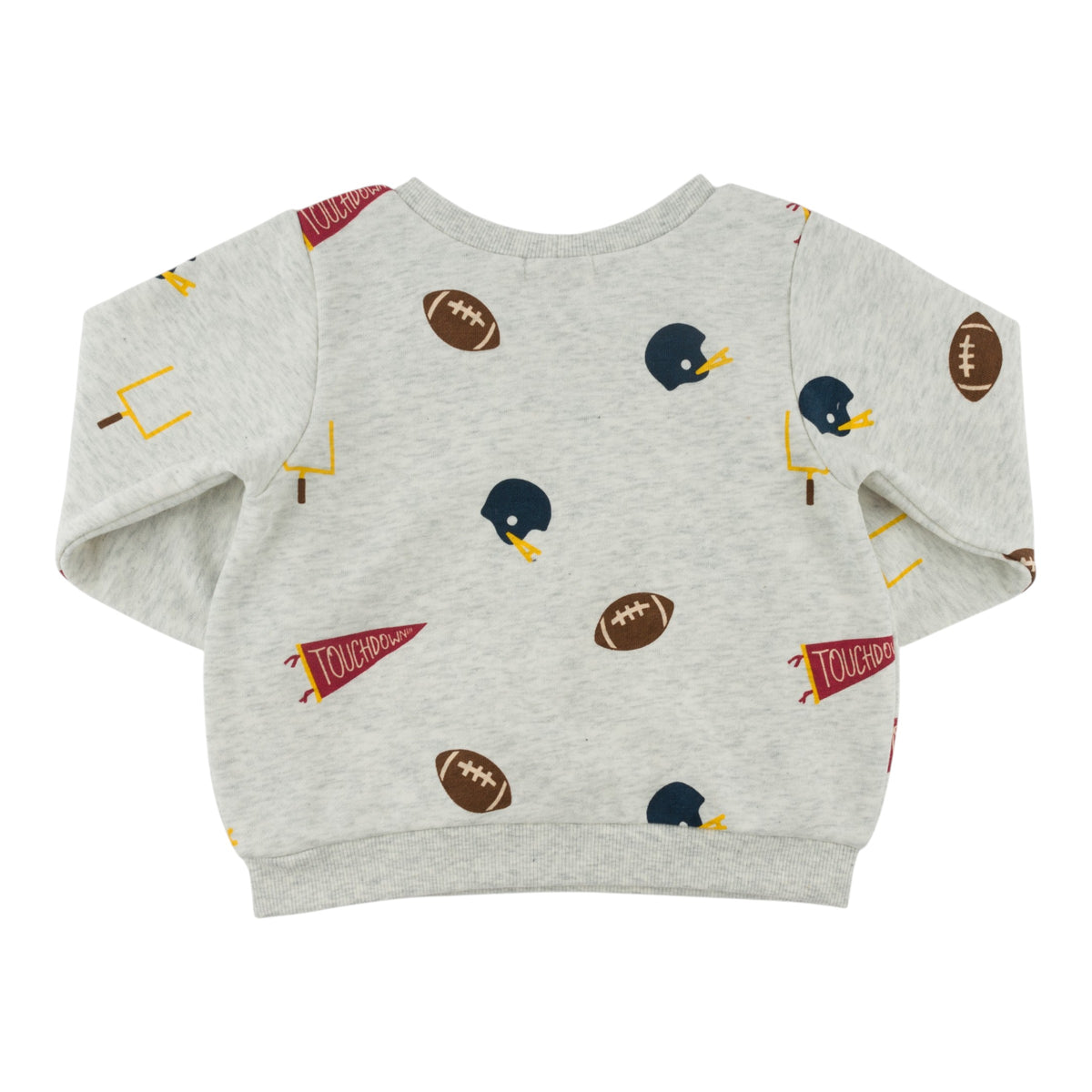 oh baby! Brooklyn Boxy Sweatshirt - Football Print - Heather Gray - Back
