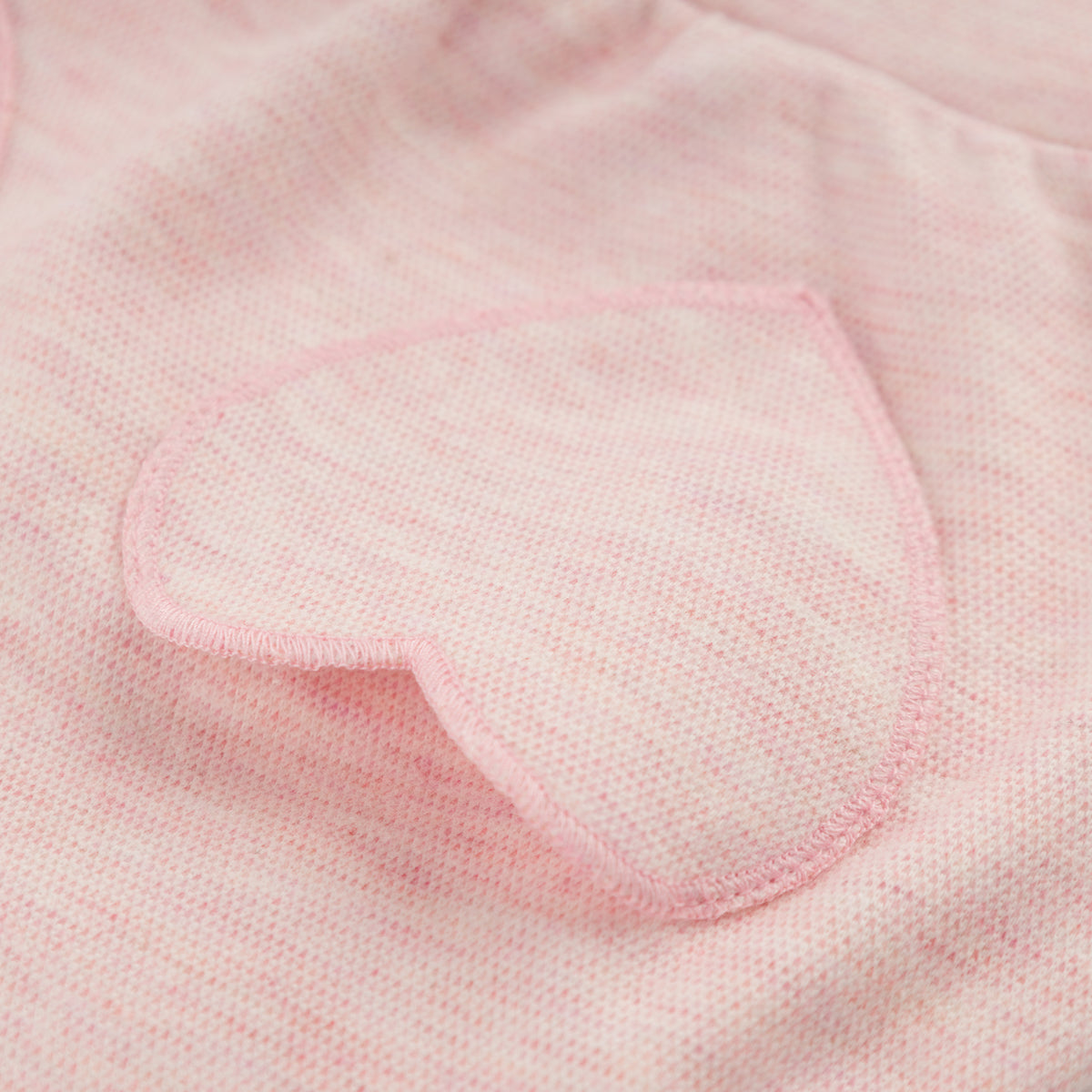 oh baby! Honeycomb Heart Pocket Boxy Sweatshirt - Pale Pink - Patch Pocket