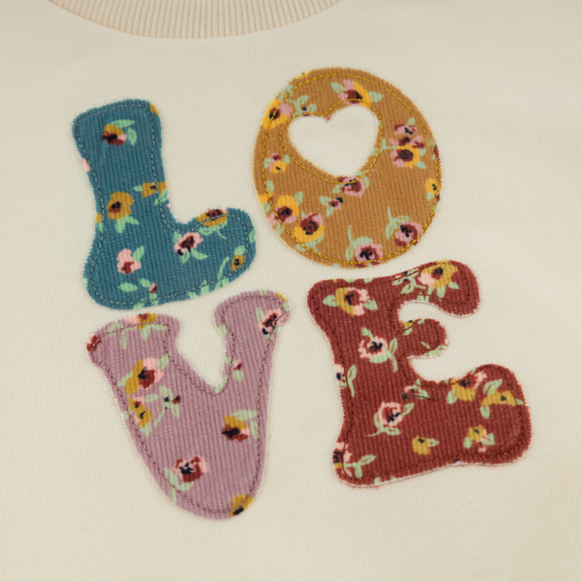 oh baby! Millie Sweatshirt - Harvest Bloom "LOVE" - Sugar Cookie - Applique
