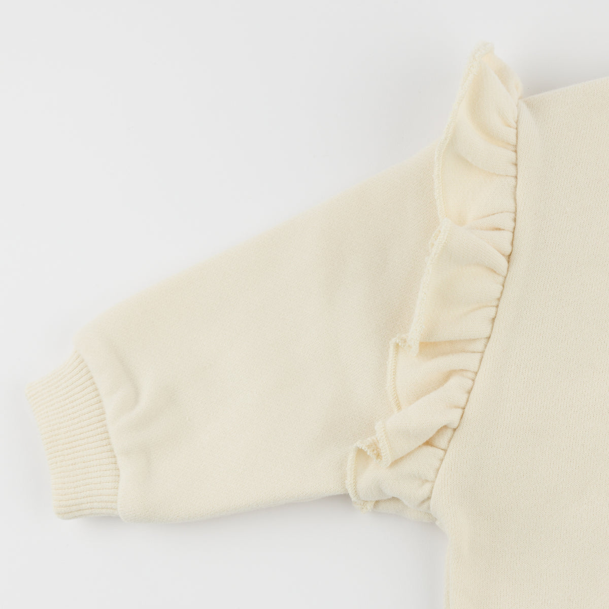 oh baby! Ruffle Slouch Sweatshirt - Ice Skating Bear - Natural - Sleeve