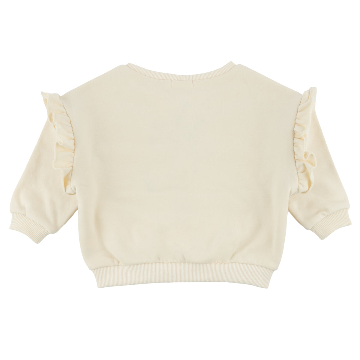 oh baby! Ruffle Slouch Sweatshirt - Ice Skating Bear - Natural - Back