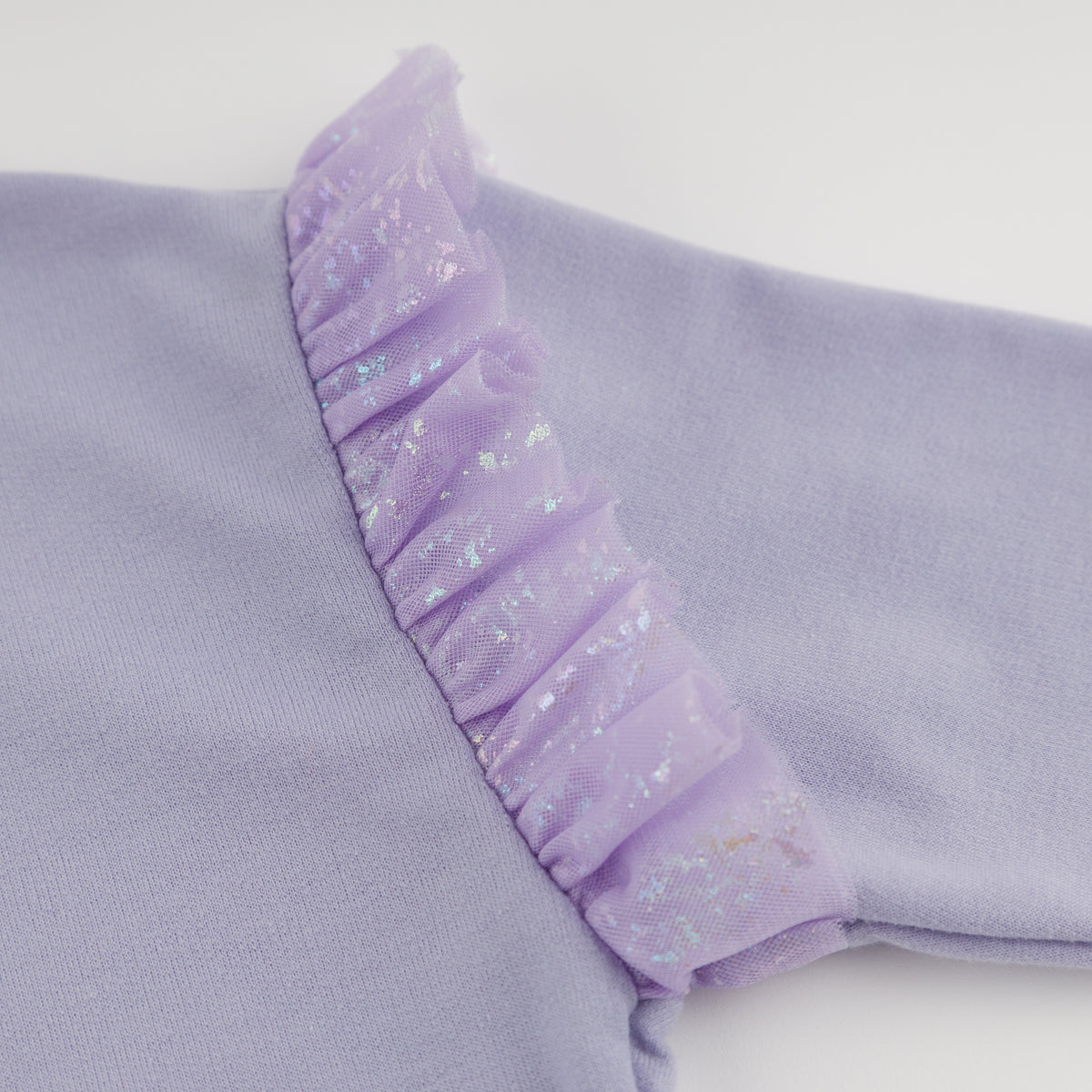 oh baby! Millie Sweatshirt - Unicorn Head Applique - Lavender - Ruffle Sleeve