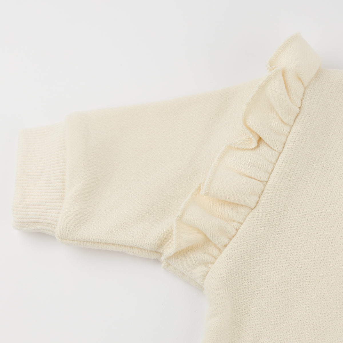 oh baby! Ruffle Slouch Sweatshirt - "loved with heart" Embroidered - Natural - oh baby!