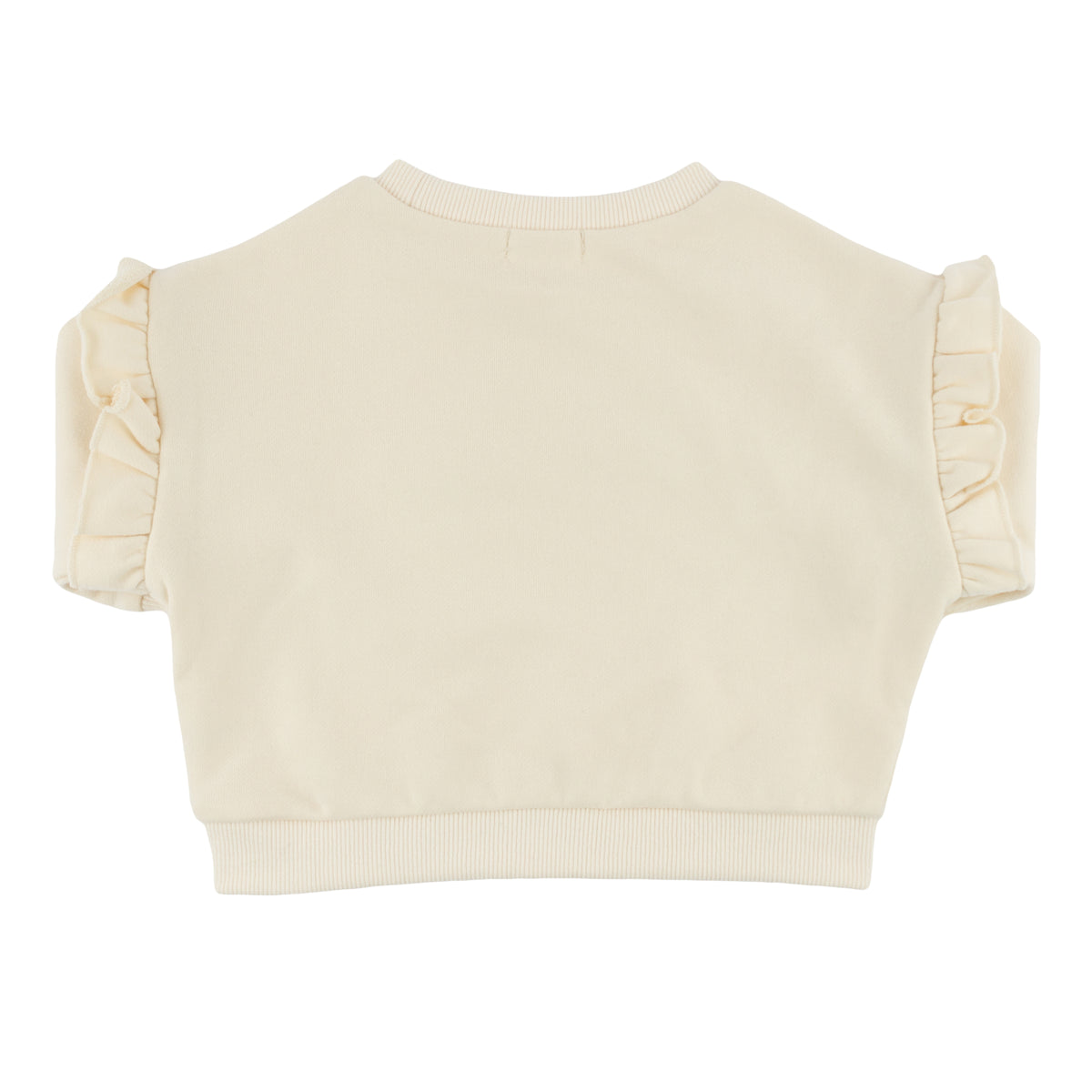 oh baby! Ruffle Slouch Sweatshirt - "loved with heart" Embroidered - Natural - oh baby!