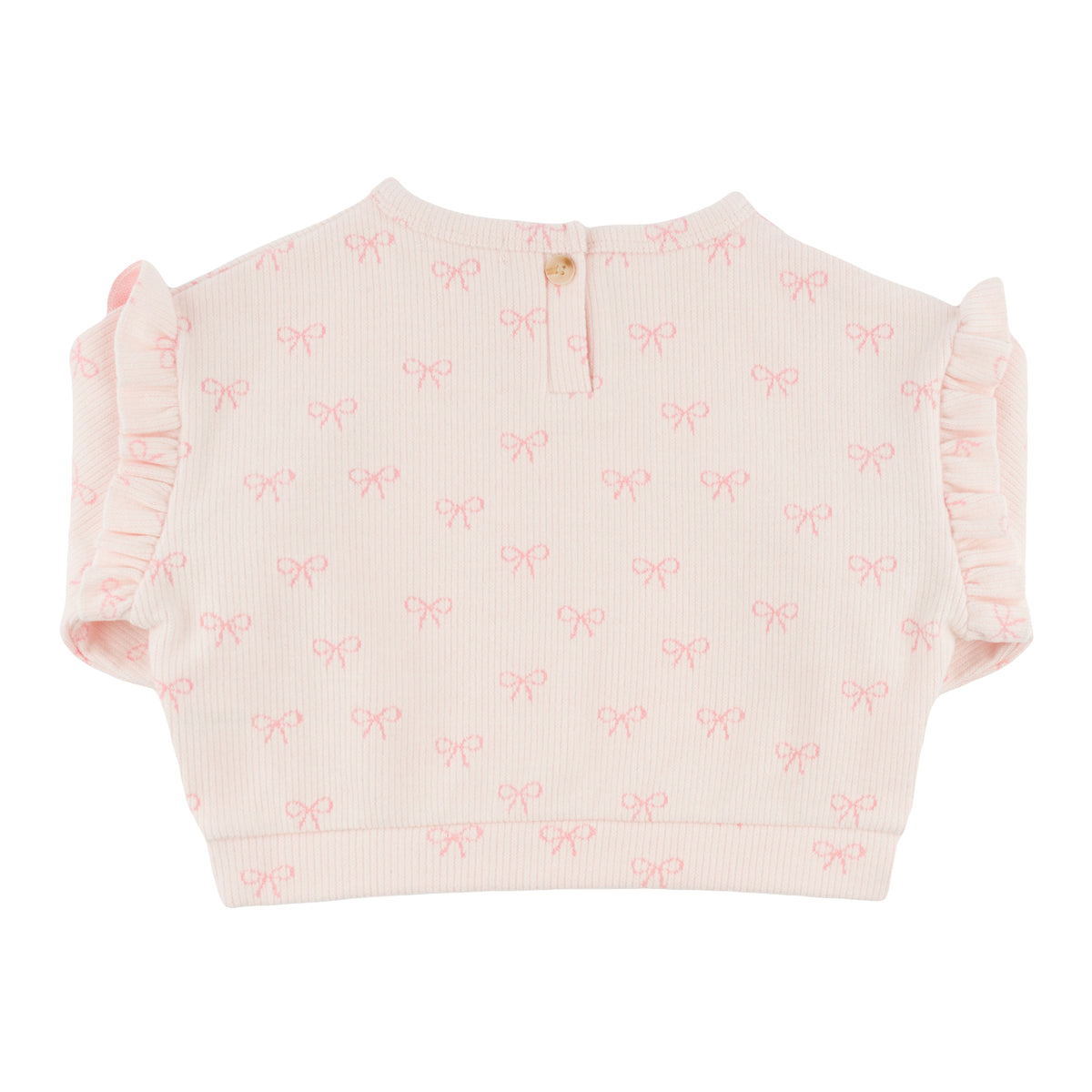 oh baby! Ruffle Slouch Sweatshirt - Mini Bows - Pale Pink - Back