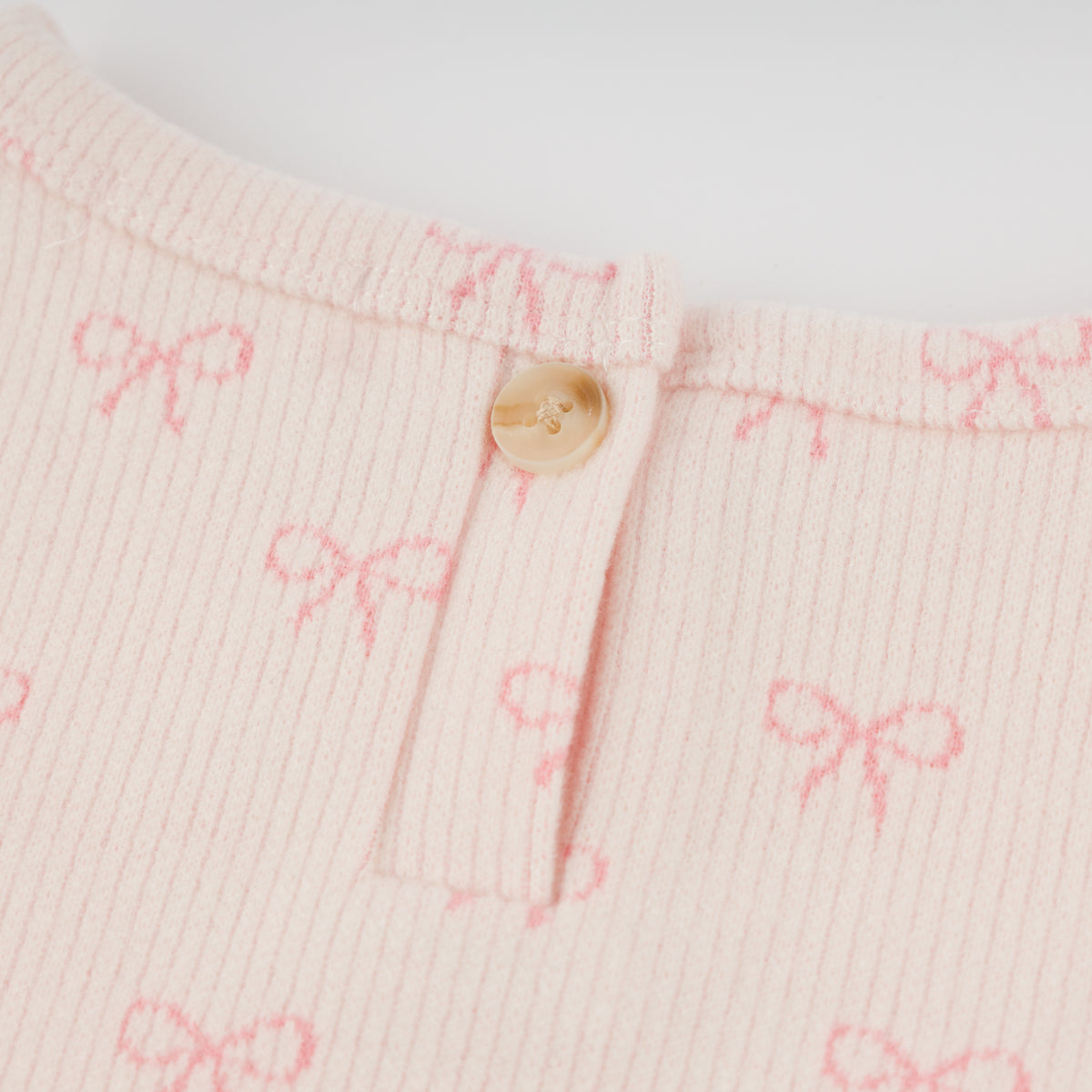 oh baby! Ruffle Slouch Sweatshirt - Mini Bows - Pale Pink - Back Button