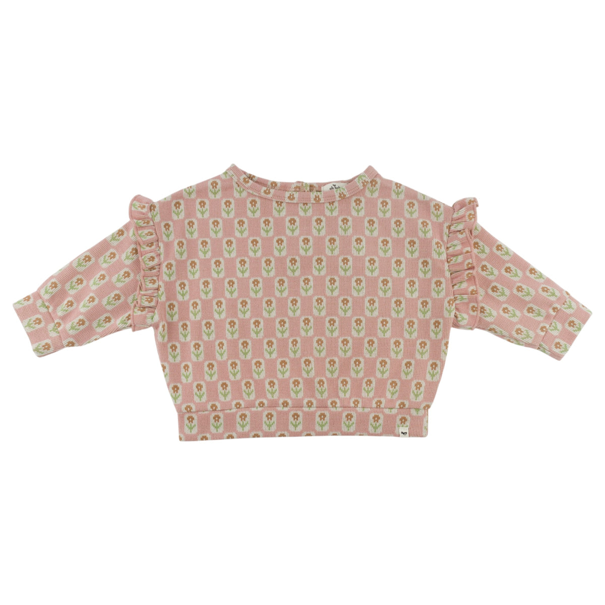 oh baby! Millie Slouch Double Knit Sweatshirt - Daisies - Blush - Back
