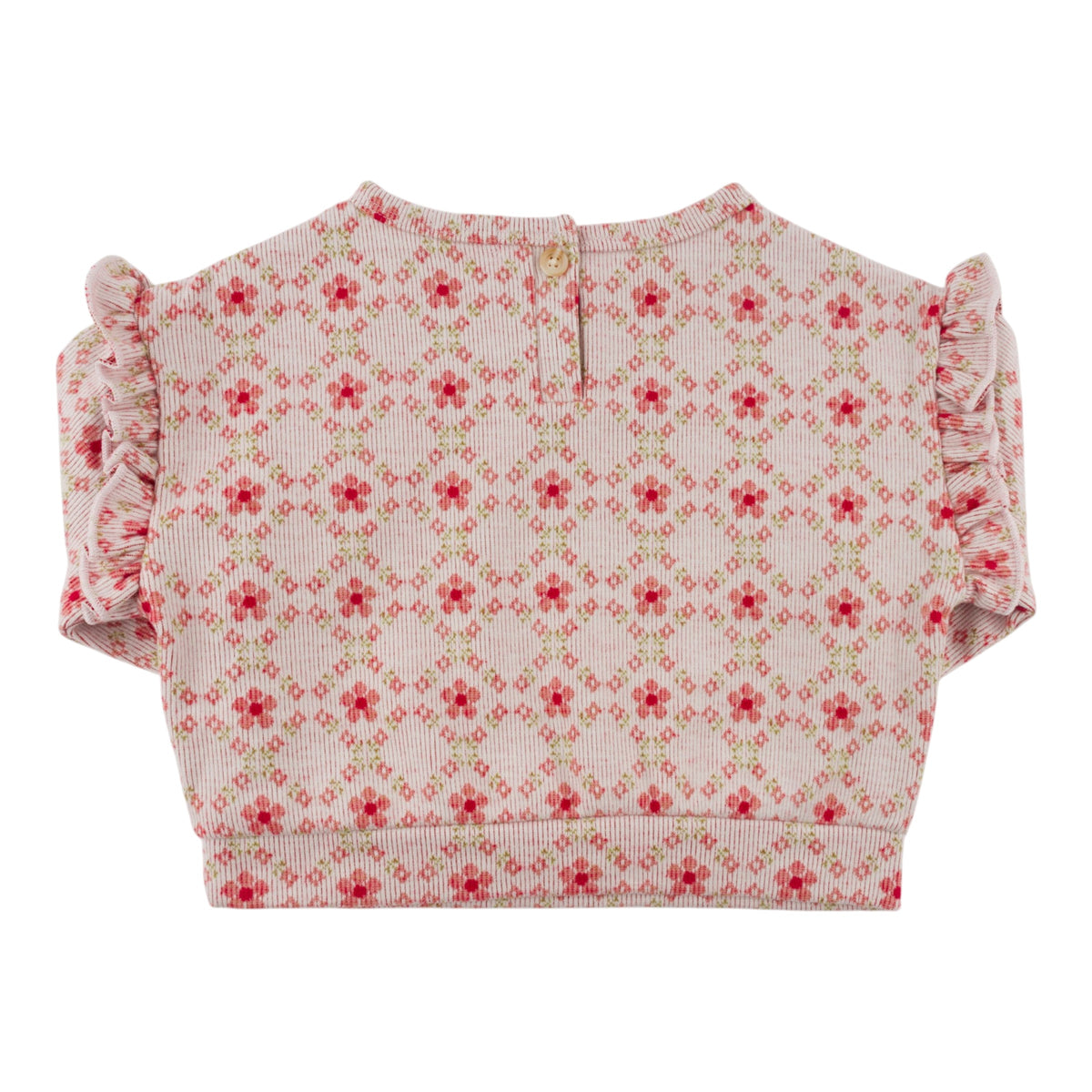 oh baby! Millie Slouch Double Knit Sweatshirt - Diamond Daisies - Blush - Back