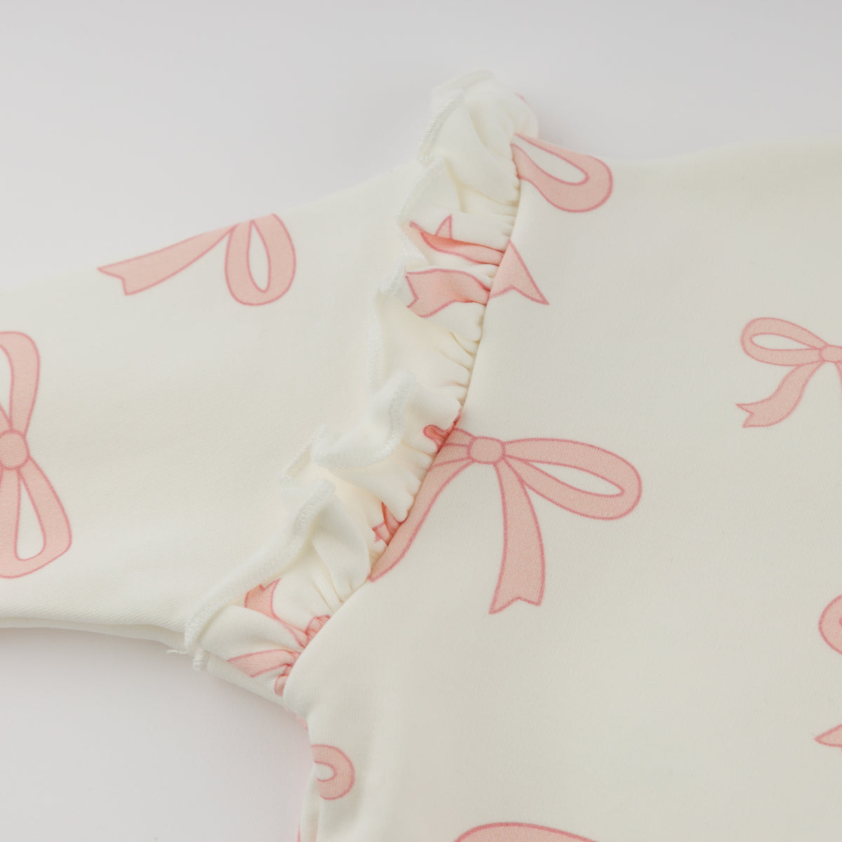 oh baby! Millie Slouch Sweatshirt - Bows - Oyster - Ruffle Sleeve