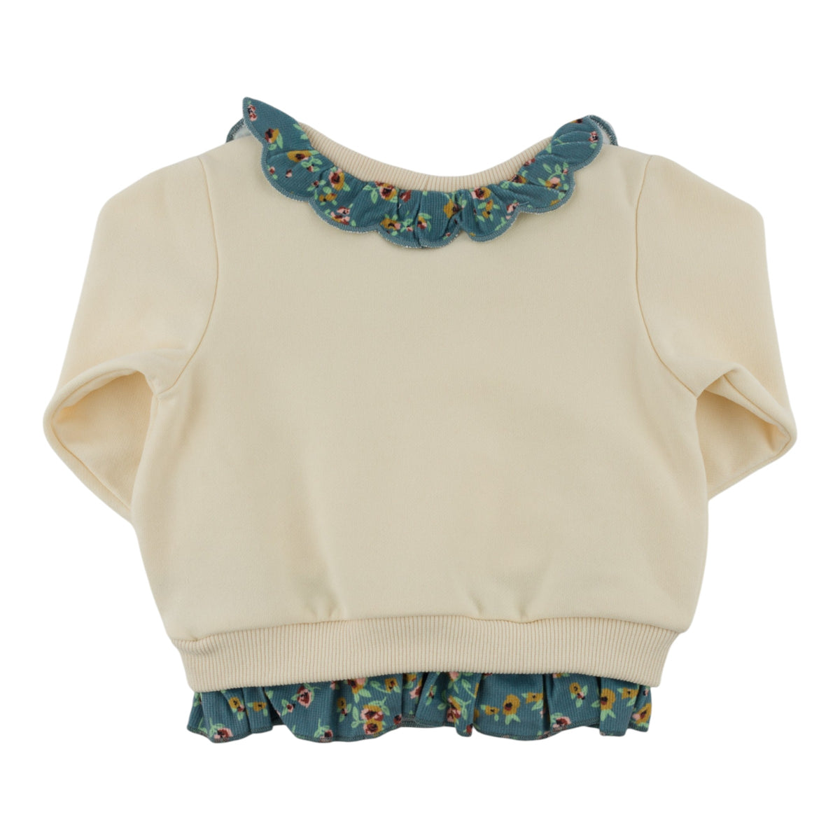 oh baby! Hannah Sweatshirt - Harvest Bloom Pocket Ruffle - Sugar Cookie - Back