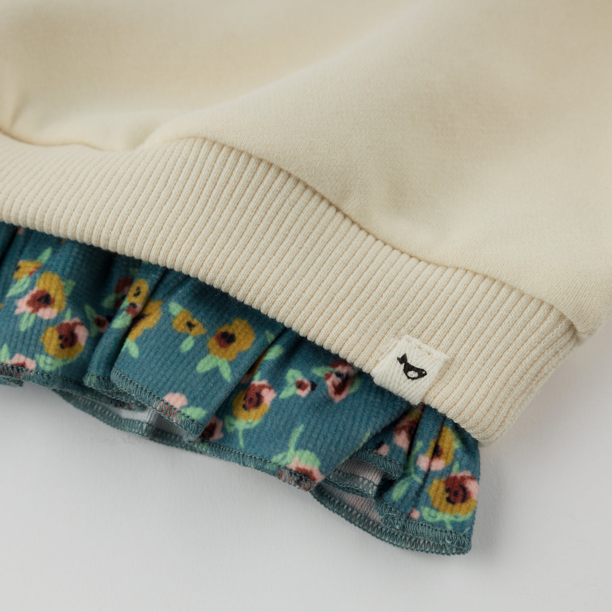 oh baby! Hannah Sweatshirt - Harvest Bloom Pocket Ruffle - Sugar Cookie - Ruffle Hem with Logo