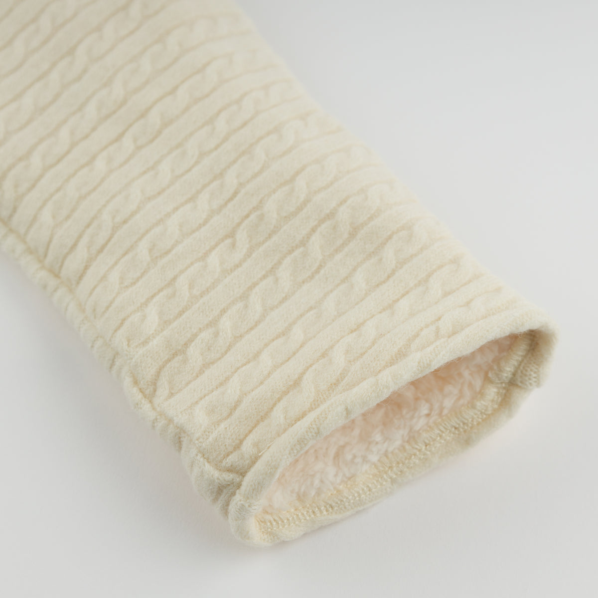 oh baby! Snowdrift Teddy Jacket - Cable Knit - Natural - Cuff