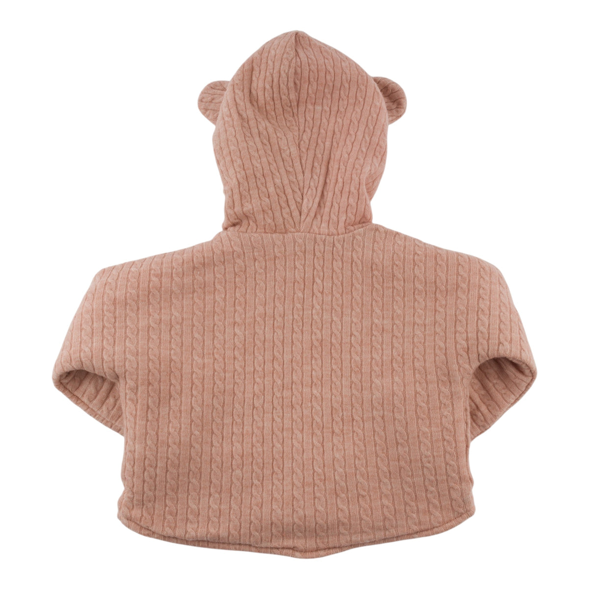 oh baby! Snowdrift Teddy Jacket - Cable Knit Bow - Pale Pink - Back