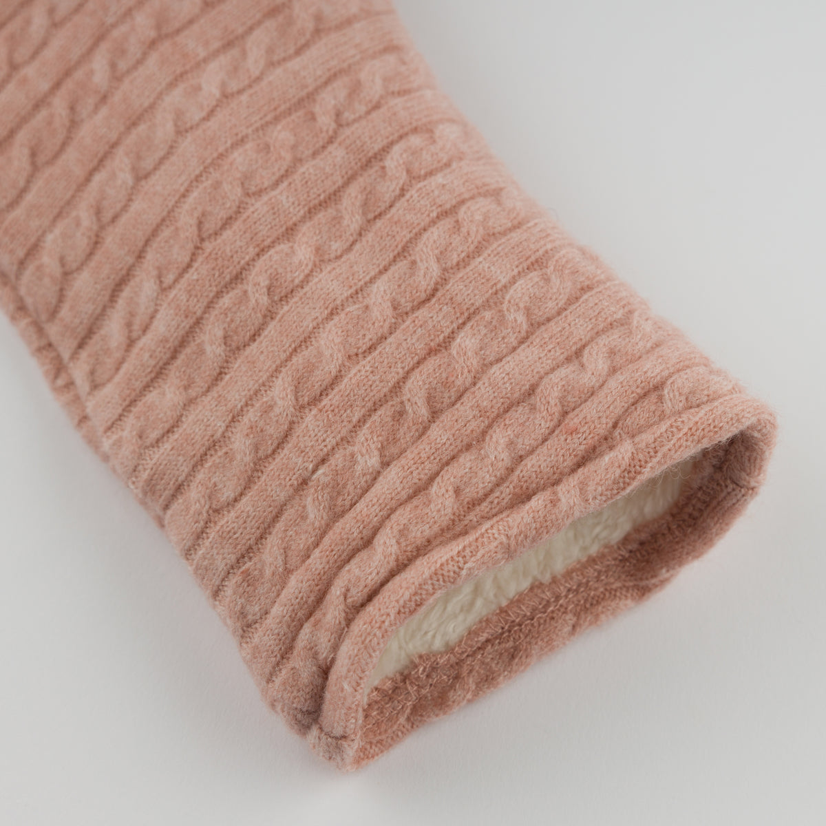 oh baby! Snowdrift Teddy Jacket - Cable Knit Bow - Pale Pink- Cuff
