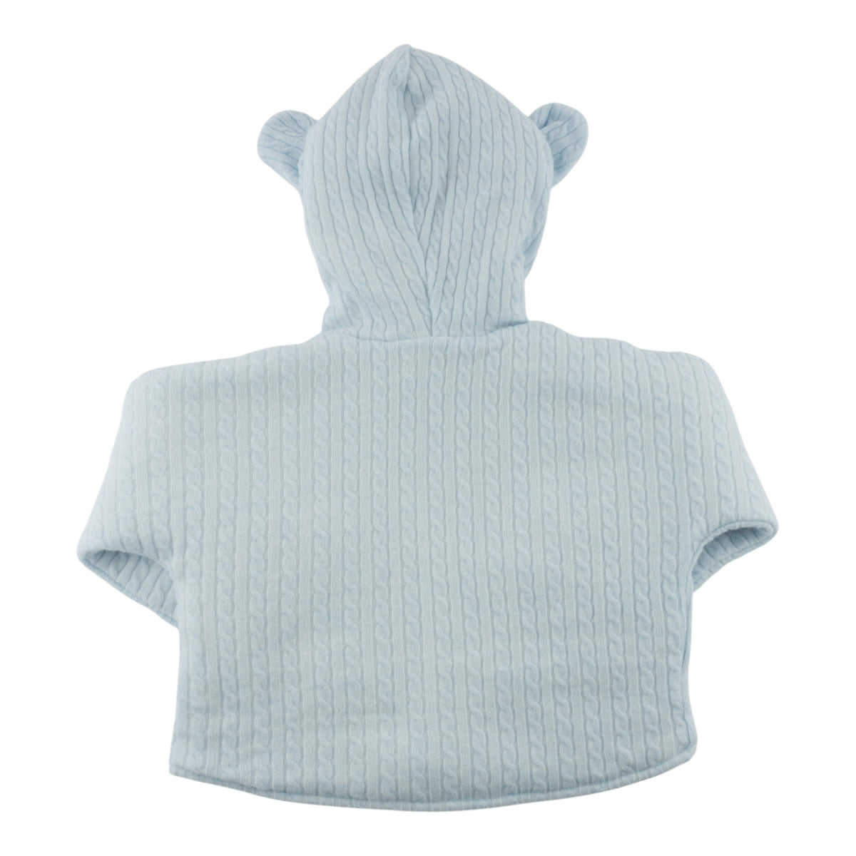 oh baby! Snowdrift Teddy Jacket - Cable Knit - Sky Blue - Back