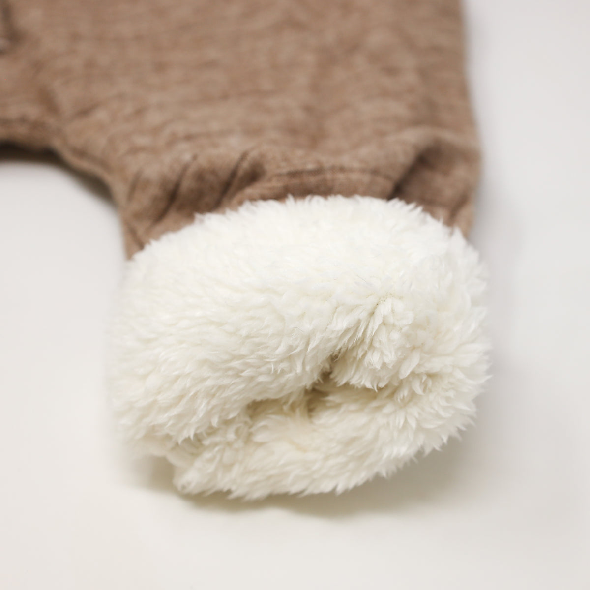 oh baby! Wide Rib Sweater Knit Winter Snowdrift Jacket- Mushroom Heather (Cream Lining)