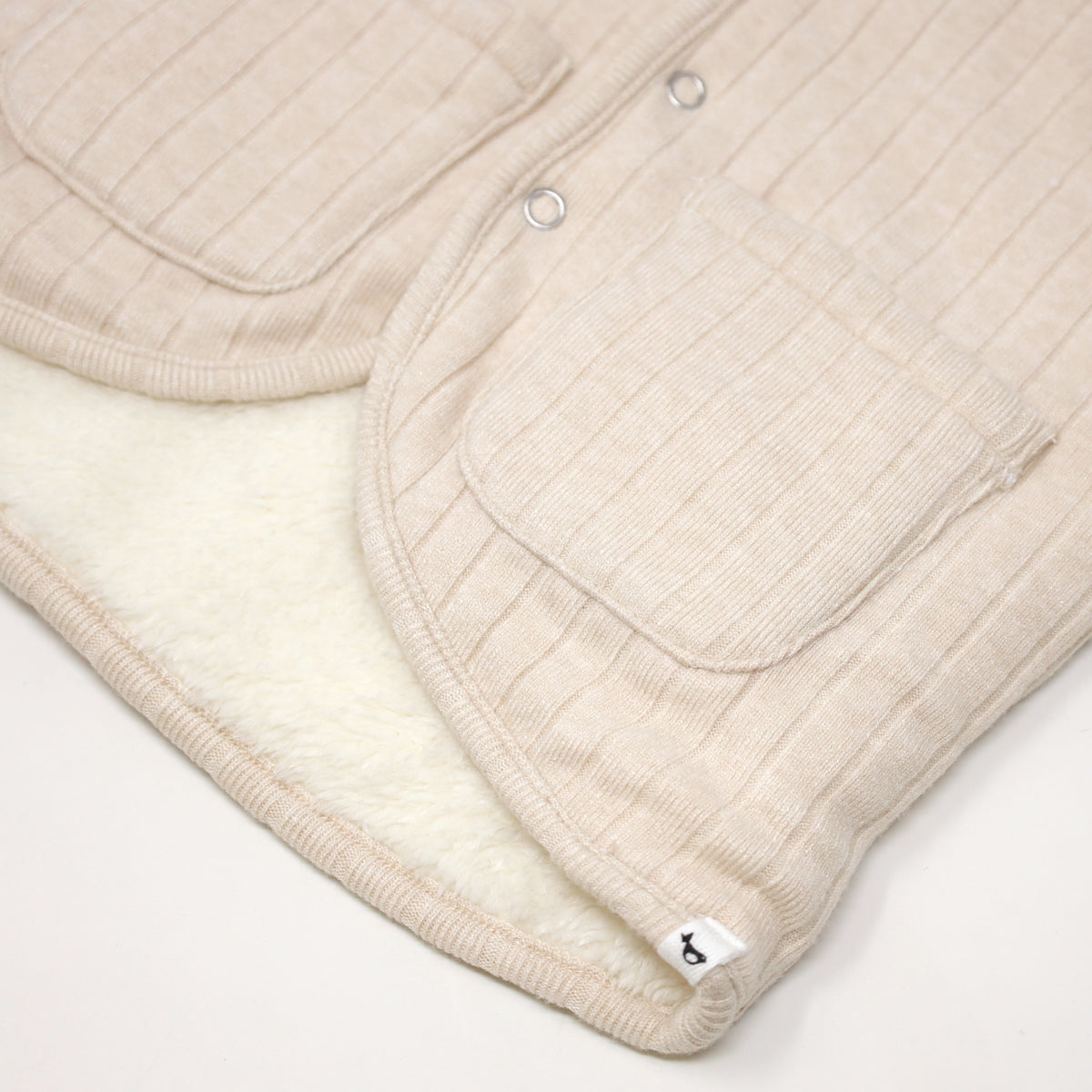 oh baby! Wide Rib Sweater Knit Winter Snowdrift Jacket- Vanilla Heather (Cream Lining)