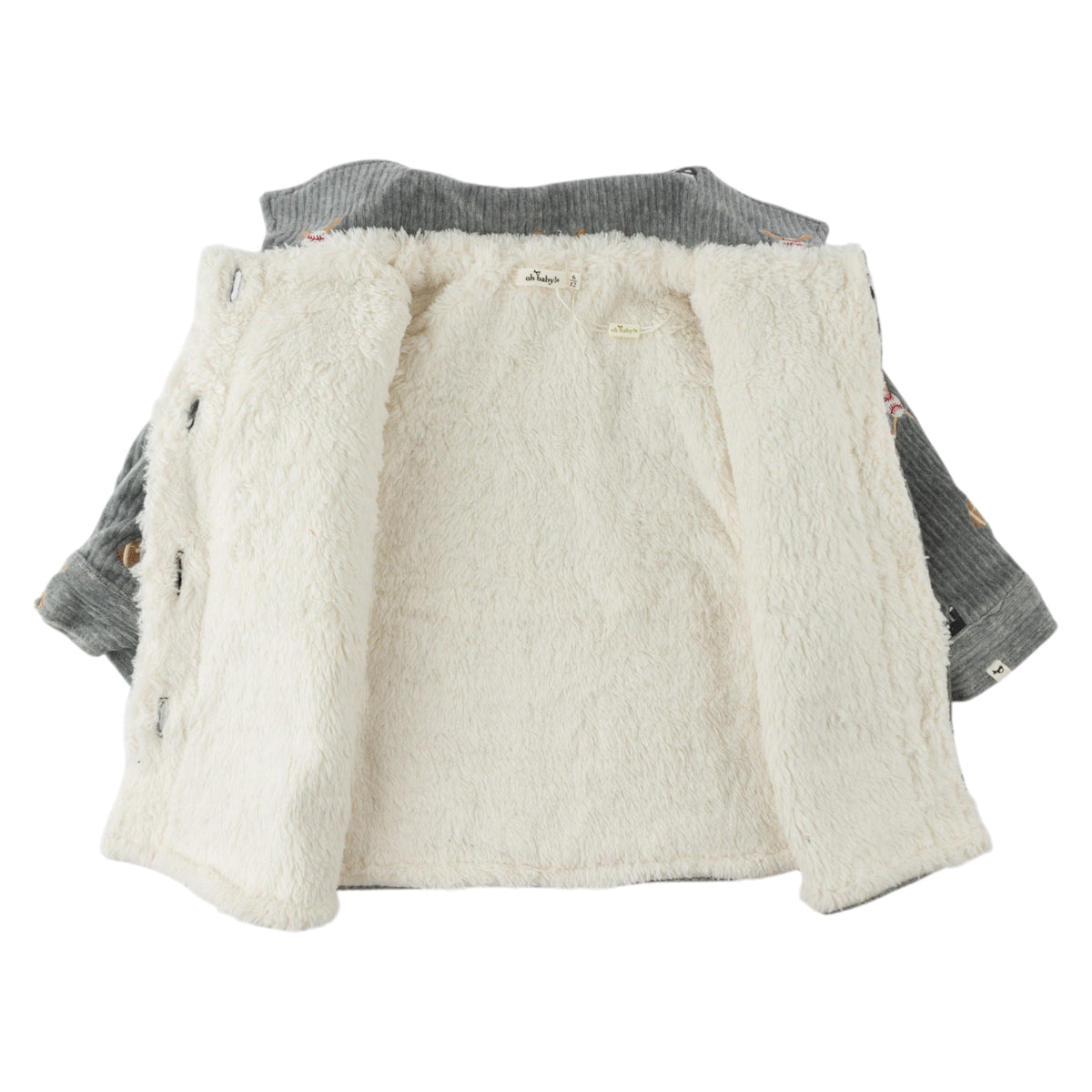 oh baby! Shacket - Embroidered Sports - Heather Gray - Open