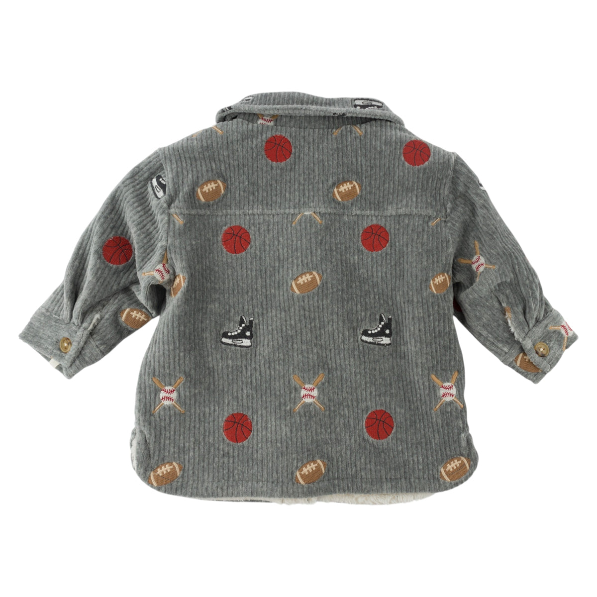 oh baby! Shacket - Embroidered Sports - Heather Gray - Back