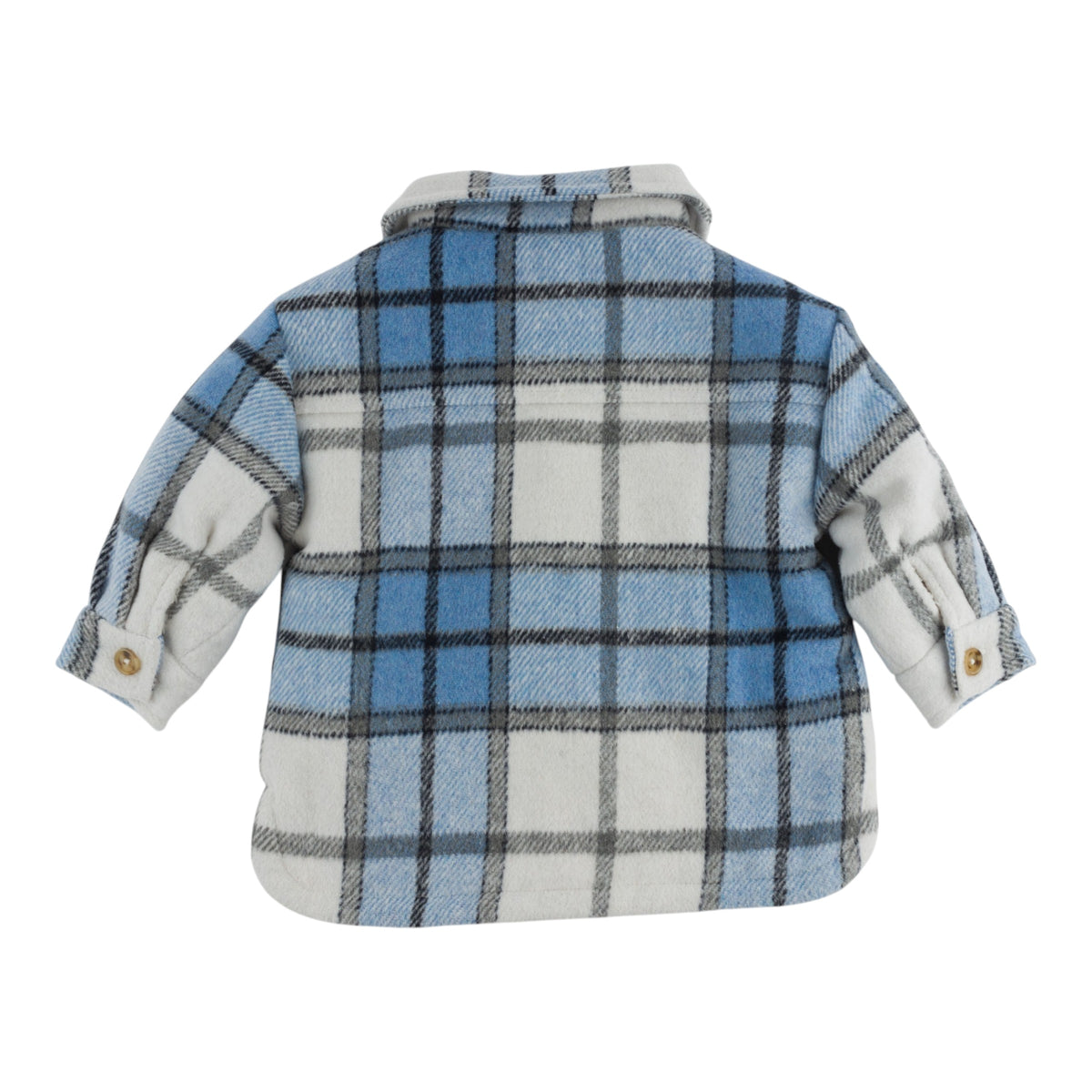 oh baby! Shacket - Plaid - Dusty Blue - Back