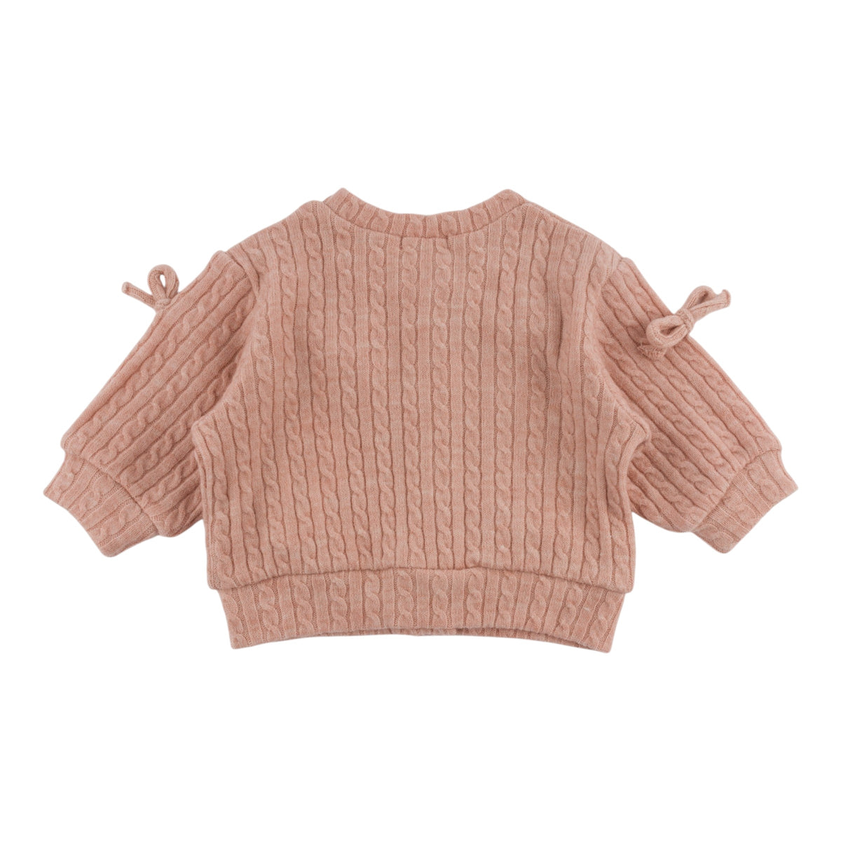oh baby! Cable Knit Bow Cardigan - Pale Pink - Back