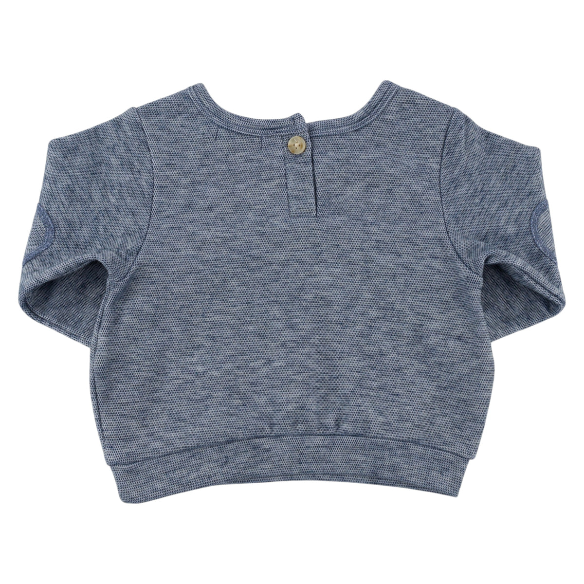 oh baby! Honeycomb Elbow Patch Boxy Sweatshirt - Denim - Back