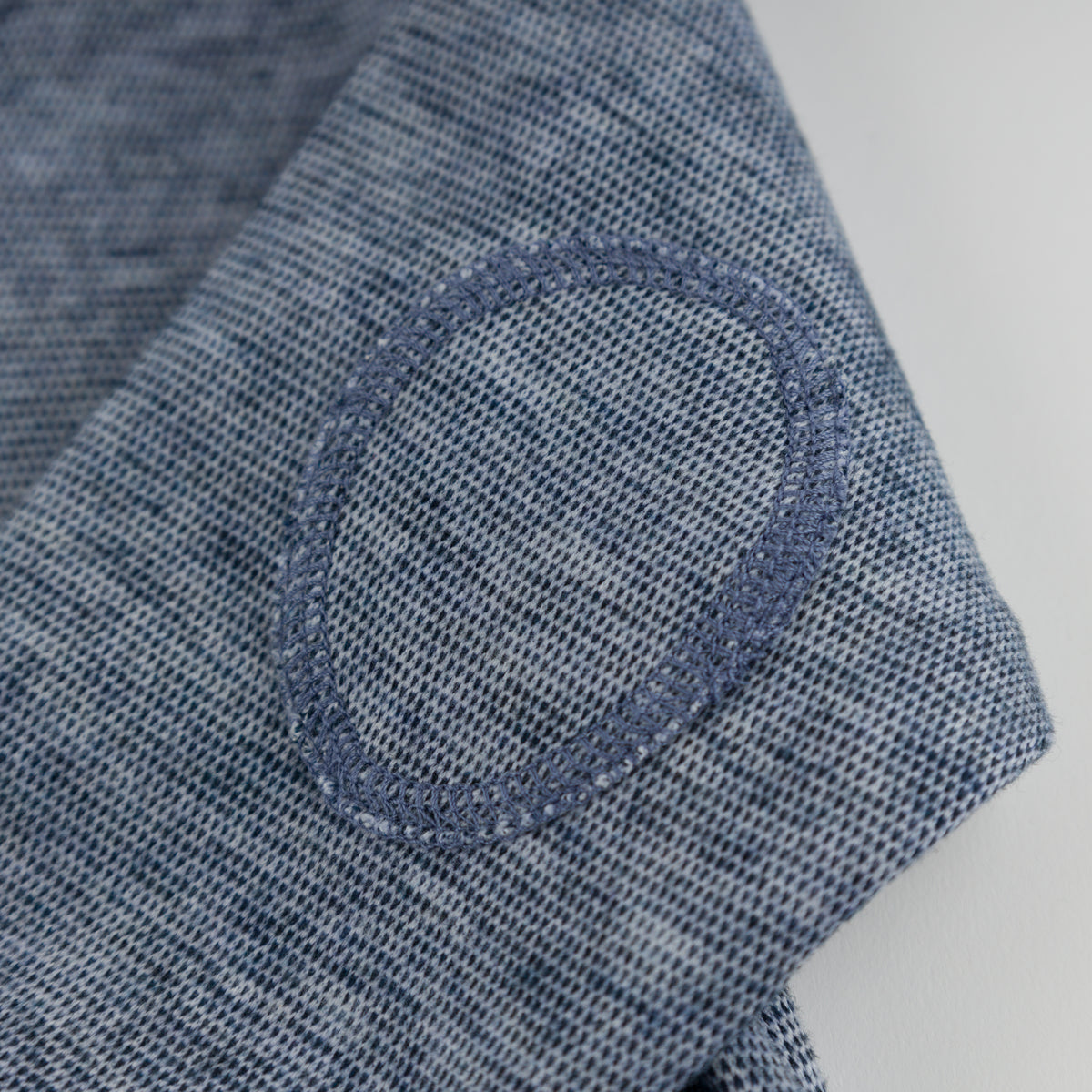 oh baby! Honeycomb Elbow Patch Boxy Sweatshirt - Denim - Patch Elbow