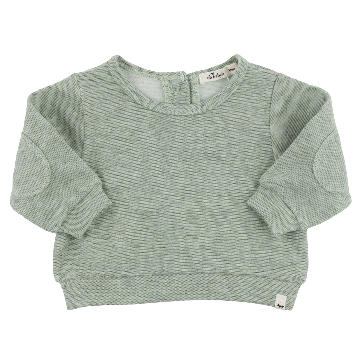 oh baby! Honeycomb Elbow Patch Boxy Sweatshirt - Spruce - oh baby!